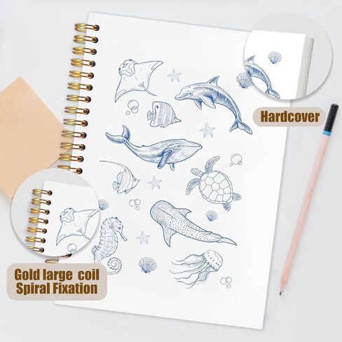 دفتر أزرق المحيط ، دفتر بيولوجيا البحرية ، مجلة Sea Animal Beach Journal ، Retro Coastal Marine Biology Notebook Journal for Notes ، الهدايا لعشاق شاطئ المحيط ، لوازم المكاتب الزرقاء ، 5.5 × 8.3 بوصة in Kuwait