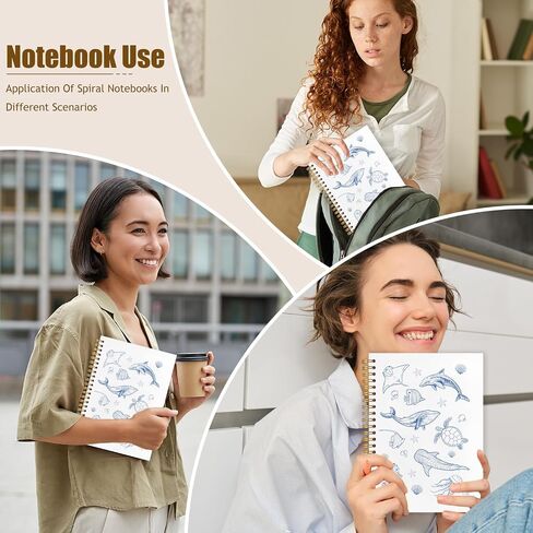 دفتر أزرق المحيط ، دفتر بيولوجيا البحرية ، مجلة Sea Animal Beach Journal ، Retro Coastal Marine Biology Notebook Journal for Notes ، الهدايا لعشاق شاطئ المحيط ، لوازم المكاتب الزرقاء ، 5.5 × 8.3 بوصة in Kuwait