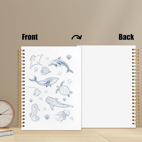 دفتر أزرق المحيط ، دفتر بيولوجيا البحرية ، مجلة Sea Animal Beach Journal ، Retro Coastal Marine Biology Notebook Journal for Notes ، الهدايا لعشاق شاطئ المحيط ، لوازم المكاتب الزرقاء ، 5.5 × 8.3 بوصة in Kuwait