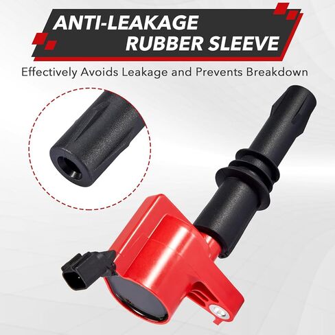 مجموعة Pindex مكونة من 8 ملفات إشعال منحنية متوافقة مع Ford Lincoln Mercury 4.6l 5.4l v8 v10. تناسب DG508 DG457 DG472 DG491 F523، أسود in Kuwait