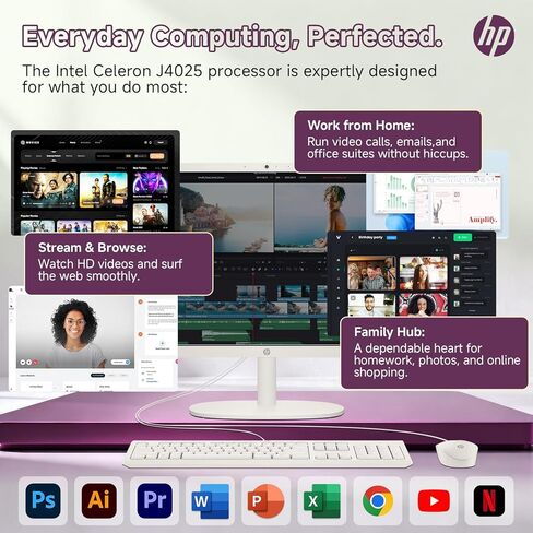 HP 27 inch All-in-One Desktop PC-عرض FHD ، الجيل الثالث عشر Intel Core I7-1355U ، Intel Iris XE Graphics ، Windows 11 Pro & Microsoft Office Lifetime (64 GB RAM ، 1 TB SSD) in Kuwait
