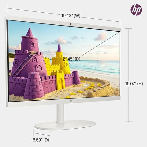 HP 27 inch All-in-One Desktop PC-عرض FHD ، الجيل الثالث عشر Intel Core I7-1355U ، Intel Iris XE Graphics ، Windows 11 Pro & Microsoft Office Lifetime (64 GB RAM ، 1 TB SSD) in Kuwait