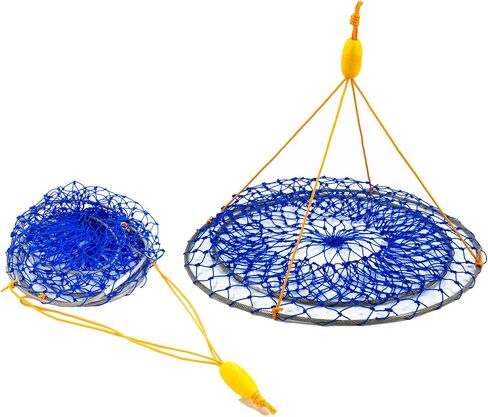 Crab Ring Trap – Collapsible Crab Net with 100ft Rope, Bait Bag, Clip & Ruler – 6 Pieces Portable Crab Trap for Easy Storage – Durable Grid Design for Dock & Pier Crabbing in Saudi Arabia