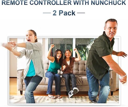 FASIGO Wii Remote with Nunchuck, Wii Controller with Nunchuck, Compatible with Nintendo Wii/Wii U, 2 Pack, Black in Saudi Arabia