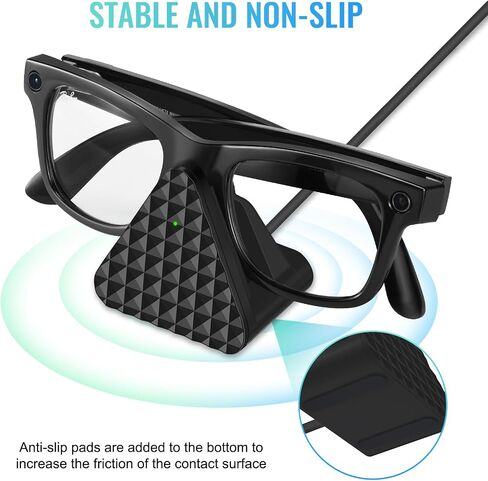 النظارات الذكية شحن الحامل والكابلات المتوافقة مع Ray-Ban Meta Wayfarer Headliner Skyler ، محمول USB-A نظارات ذكية الشحن مع كابل شحن 39 " in Kuwait