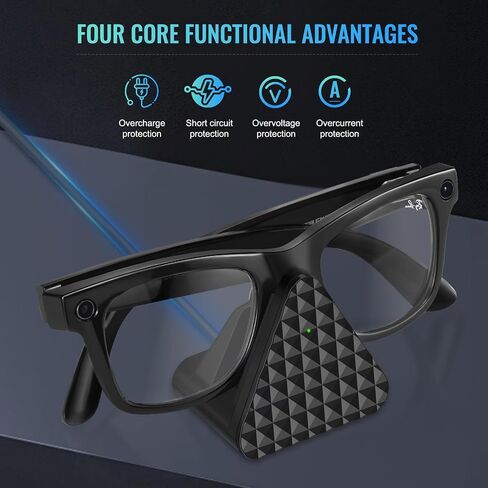 النظارات الذكية شحن الحامل والكابلات المتوافقة مع Ray-Ban Meta Wayfarer Headliner Skyler ، محمول USB-A نظارات ذكية الشحن مع كابل شحن 39 " in Kuwait