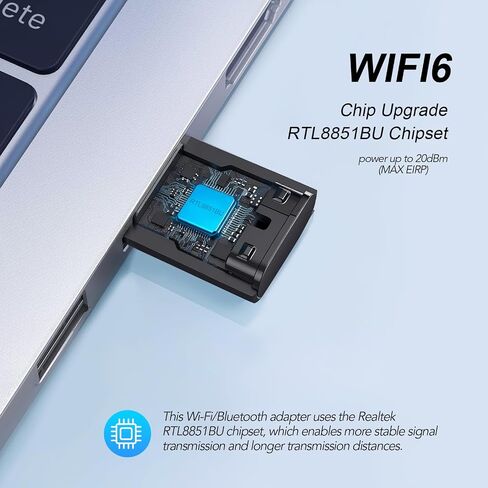 AX900MBPS WIFI 6 و Bluetooth 5.3 محول التحرير والسرد مزدوج النطاق 5/2.4 جيجا هرتز الشبكة اللاسلكية الخارجية USB Wi-Fi مستقبل للكمبيوتر المحمول/الكمبيوتر/سطح المكتب 4DBI المتوافق مع Windows 10/11 in Saudi Arabia