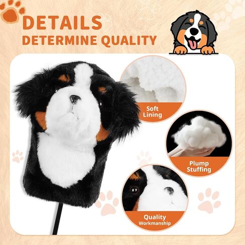 Craftsman Golf Golden Retriever Dog Plush Soft Animal Driver Cover Headcover Travel Protector in Saudi Arabia