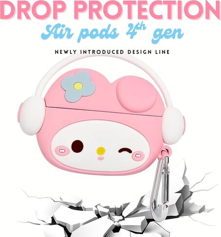 متوافق مع AirPods 4 Case Cover 2024 مع مجموعة Cleaning Kit ، Cartoon Kawaii لـ AirPods Case Generation Case Case for Apple Airpods 4 with keychain for Women Girls (Kitty White) in Kuwait