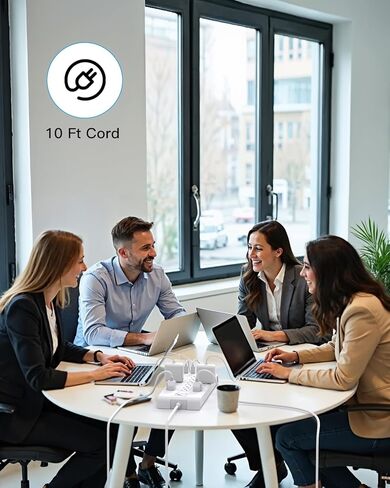 قطاع الطاقة 10 أقدام ، حامي Hanycony Surge مع 16 منفذًا 4 منافذ USB (2 USB C) ، سلك التمديد الثقيل المسطح ، 2700 جول ، جدار الجدار للمكتب المنزلي ، مدرج ETL ، الأسود in Kuwait