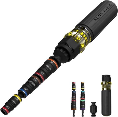 أدوات Klein 32914HD 14-in-1 مجموعة المقبس المقبس المصنفة ، وأحجام SAE و METR ، ومقبس مغناطيسي مع 12 برامج تشغيل سداسية وحامل بت ، ومقبض وسادة. in Kuwait