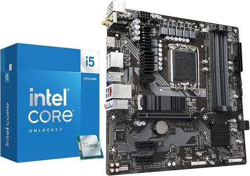 Micro Center CPU Motherboard Combo: Intel I7-14700K 20 (8p+12e) النوى حتى 5.6 جيجا هرتز معالج سطح المكتب غير المؤمن مع Gigabyte Z790 Gaming Plus AX LGA1700 ATX Motherboard in Kuwait