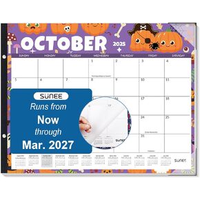 SUNEE 2025 Desk Calendar Large 22x17 from Now to March 2026, Extra Large Desktop Monthly Calendar Pad 18 Months For Teacher or Family, Desk Top Calendar, Black in Kuwait
