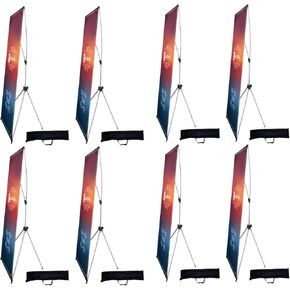 USCNC X Banner Stand Adjustable Fit Banner 23 x 63 to 32 x 78 Inch, Portable Travel Bag, Bigger, More Adaptable Advertising, Stores, Tradeshow, Restaurant, Event, Birthday & Party (1 PACk) in Kuwait