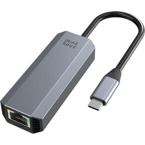 Minthouz 5GBPS USB-C إلى محول Ethernet مع ميناء شحن 95W ، USB 3.2 Type-C إلى RJ45 5 جيجابت إيثرنت دونجل ، ومحول شبكة Ethernet LAN للألومنيوم لأجهزة الكمبيوتر المحمولة ، و MacBook ، و iPad ، والمزيد in Kuwait
