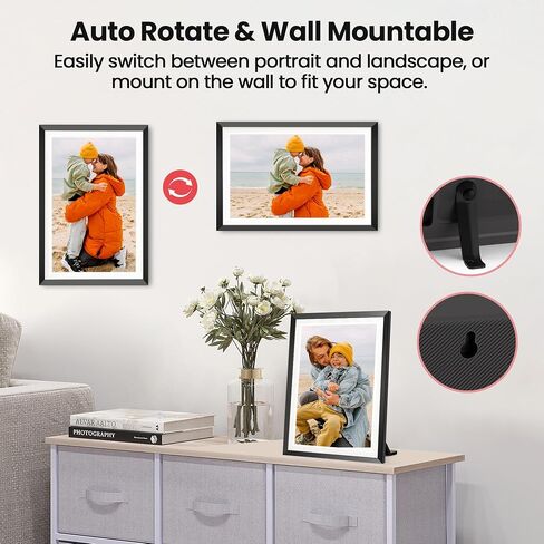 RCA WiFi Digital Picture Frame 10.1" Uhale Photo Frames Electronic HD IPS Touch Screen Display with 32GB Memory LED Lights, Support USB/SD Card, Auto Rotate, Slideshow, Instantly Share Photos Videos in Saudi Arabia