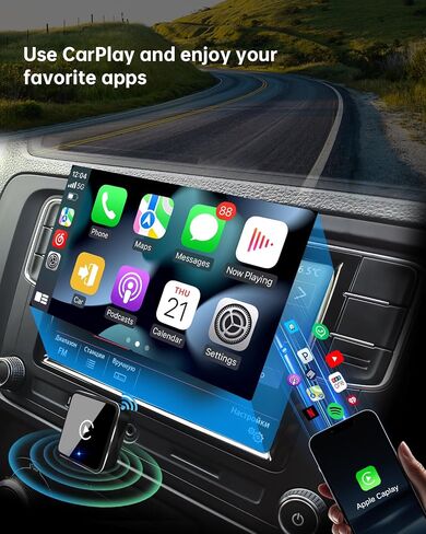 2025 Wireless CarPlay Adapter – Convert Factory Wired to Wireless, Dual-Band 5.8GHz/2.4GHz Wi-Fi, Plug & Play for iPhone 6+/iOS 10+ & Android 11+, No Delay, Auto-Reconnect in Saudi Arabia