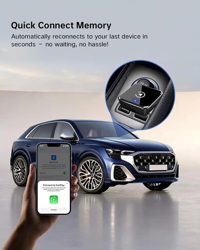 2025 Wireless CarPlay Adapter – Convert Factory Wired to Wireless, Dual-Band 5.8GHz/2.4GHz Wi-Fi, Plug & Play for iPhone 6+/iOS 10+ & Android 11+, No Delay, Auto-Reconnect in Saudi Arabia