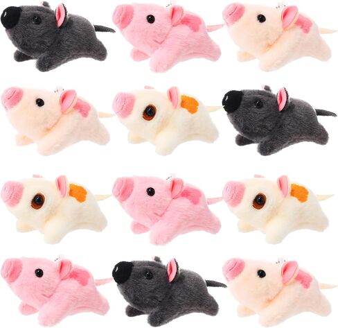 HyDren 24 Pcs 4 in Cute Plush Mini Piggy Toy Animals Plush Piggy Party Gift Pig Keychain Backpack for Boys Girls Birthday Party Gifts, DIY Home Decoration in Saudi Arabia