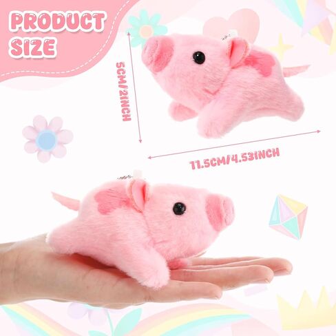 HyDren 24 Pcs 4 in Cute Plush Mini Piggy Toy Animals Plush Piggy Party Gift Pig Keychain Backpack for Boys Girls Birthday Party Gifts, DIY Home Decoration in Saudi Arabia