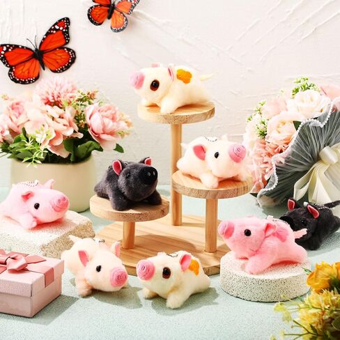 HyDren 24 Pcs 4 in Cute Plush Mini Piggy Toy Animals Plush Piggy Party Gift Pig Keychain Backpack for Boys Girls Birthday Party Gifts, DIY Home Decoration in Saudi Arabia