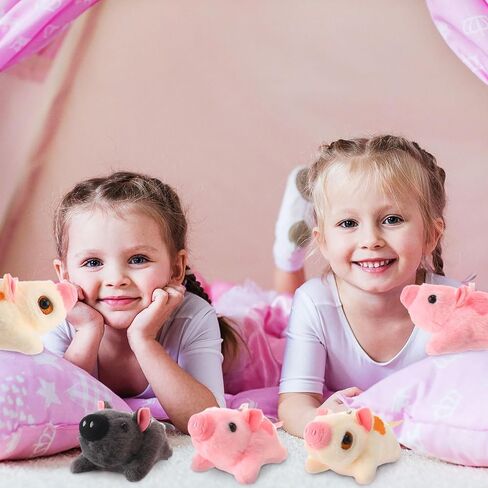 HyDren 24 Pcs 4 in Cute Plush Mini Piggy Toy Animals Plush Piggy Party Gift Pig Keychain Backpack for Boys Girls Birthday Party Gifts, DIY Home Decoration in Saudi Arabia
