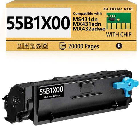 55B1000 خراطيش الحبر 1 حزمة (مع رقاقة) متوافقة مع خراطيش الحبر LEXMARM 55B1000 لـ LEXMARM MS331DN ، MS431DN ، MS431DW ، MX331ADN ، MX431ADN ، MX431ADW ، MX432ADWE in Kuwait