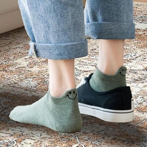 Cute Socks, 10 Pairs Ankle Socks, Cotton kawaii Funny Embroidered Low Cut Socks for Women Girl- One Size Fits All in Saudi Arabia