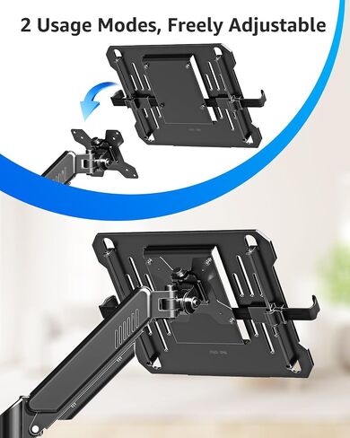 MOUNTUP Laptop Stand for Desk, 2-in-1 Monitor Mount with Laptop Tray Holds up to 19.8lbs, Adjustable Laptops Arm Mount for Max 17" Notebook & 32" Monitor, Laptops Desk Arm with Clamp/Grommet in Saudi Arabia
