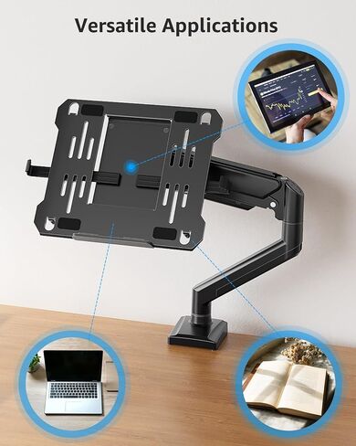MOUNTUP Laptop Stand for Desk, 2-in-1 Monitor Mount with Laptop Tray Holds up to 19.8lbs, Adjustable Laptops Arm Mount for Max 17" Notebook & 32" Monitor, Laptops Desk Arm with Clamp/Grommet in Saudi Arabia