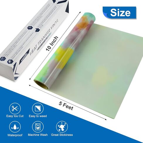 HTV TIN صبغة نقل الحرارة فينيل بواسطة Kisswill-10 بوصة × 5 أقدام من الحديد الملون على الفينيل من أجل t-shir ، صبغة التعادل اللامع HTV فينيل للملابس DIY (أحمر وبرتقالي وصفراء) in Kuwait