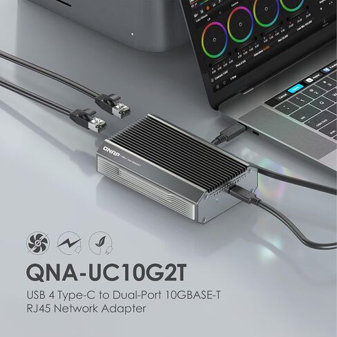 QNAP 10GBASE-T Network Adapter to USB 4 Type-C & Thunderbolt 3/4 Compatible (QNA-UC10G1T) in Saudi Arabia