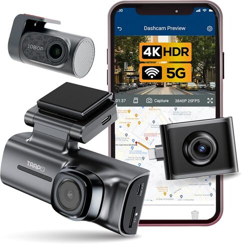 i-Sight S650 Dash Cam Front and Rear for Cars. Dash Camera for Cars with 60fps, 2K Dashcam, Built-in GPS, Wi-Fi, Lane Departure Alert, Voice Control, Parking Mode & G-Sensor in Saudi Arabia