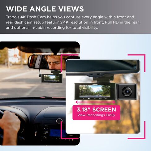 i-Sight S650 Dash Cam Front and Rear for Cars. Dash Camera for Cars with 60fps, 2K Dashcam, Built-in GPS, Wi-Fi, Lane Departure Alert, Voice Control, Parking Mode & G-Sensor in Saudi Arabia