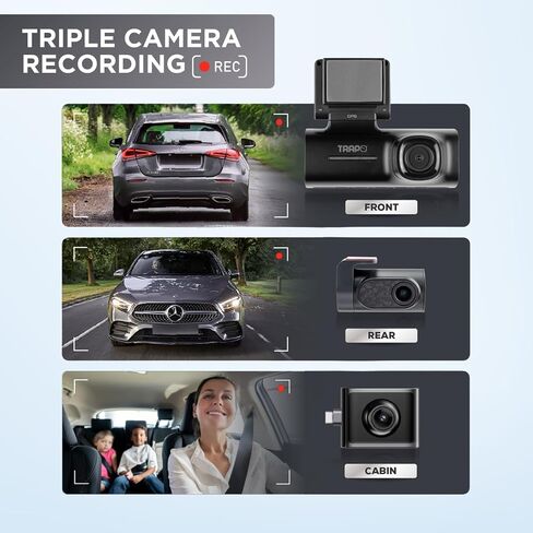 i-Sight S650 Dash Cam Front and Rear for Cars. Dash Camera for Cars with 60fps, 2K Dashcam, Built-in GPS, Wi-Fi, Lane Departure Alert, Voice Control, Parking Mode & G-Sensor in Saudi Arabia