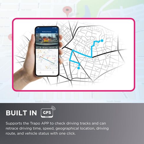 i-Sight S650 Dash Cam Front and Rear for Cars. Dash Camera for Cars with 60fps, 2K Dashcam, Built-in GPS, Wi-Fi, Lane Departure Alert, Voice Control, Parking Mode & G-Sensor in Saudi Arabia