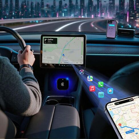 المحول اللاسلكي تحويل سلكية إلى اللاسلكي ل carplay ＆ أندرويد صغير الحجم ، والتوصيل والتشغيل ، واتصال سريع ومستقر in Kuwait