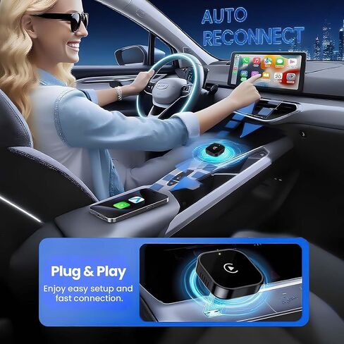 المحول اللاسلكي تحويل سلكية إلى اللاسلكي ل carplay ＆ أندرويد صغير الحجم ، والتوصيل والتشغيل ، واتصال سريع ومستقر in Kuwait