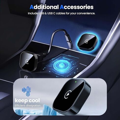 المحول اللاسلكي تحويل سلكية إلى اللاسلكي ل carplay ＆ أندرويد صغير الحجم ، والتوصيل والتشغيل ، واتصال سريع ومستقر in Kuwait