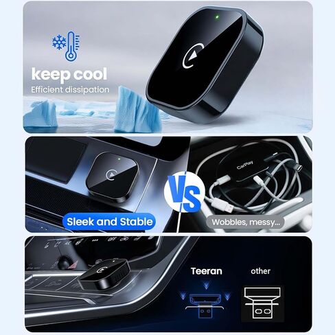 المحول اللاسلكي تحويل سلكية إلى اللاسلكي ل carplay ＆ أندرويد صغير الحجم ، والتوصيل والتشغيل ، واتصال سريع ومستقر in Kuwait
