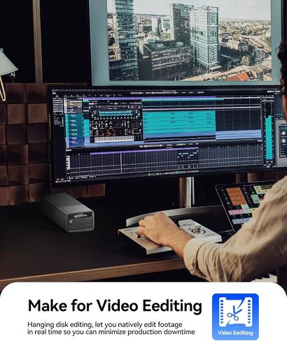 ORICO FlashGo 4TB External SSD Up to 3200MB/s, Thunderbolt 4 (40Gbps), USB-C (10Gbps) External Solid State Drive, Aluminum Alloy & Built-in Fan Design for Mac mini MacBook Video Eediting - FG02 in Saudi Arabia