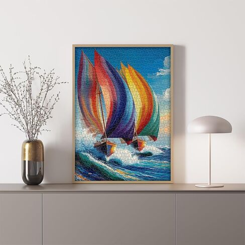 Impossible Puzzles for Adults 1000 Pieces, Gradient Colorful Hard Difficult Puzzle, Rainbow Art Challenging Jigsaw Puzzles for Adults Painting in Saudi Arabia