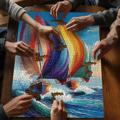 Impossible Puzzles for Adults 1000 Pieces, Gradient Colorful Hard Difficult Puzzle, Rainbow Art Challenging Jigsaw Puzzles for Adults Painting in Saudi Arabia