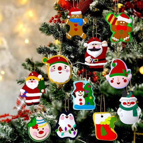 Syhood 36 Set Christmas Gingerbread Man Ceramic Painting Kit with Christmas Greeting Cards Paint Your Own Gingerbread Man Plaster Holiday Crafts Ornaments Xmas Gifts Exchange for Christmas Party Decor in Saudi Arabia