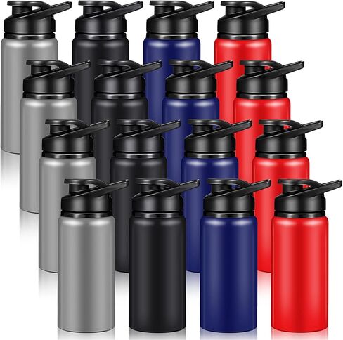 16 Pack Aluminum Water Bottles with Snap Lid Aluminum Reusable Sports Lightweight Leak Proof Water Bottles Bulk for Gym Hiking Cycling Sports Outdoor(20 oz) in Saudi Arabia