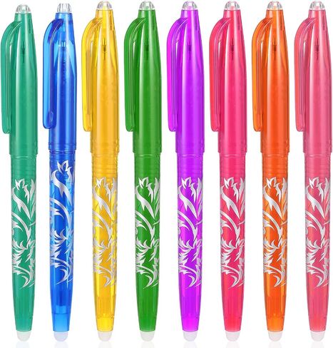 8pcs Heat Erasable Pens for Fabric, Fabric Marking Pens Fabrics Markers No Ghost Lines, Disappearing Ink for Precise Marking for Quilting Sewing Embroidery DIY Dressmaking Fabrics Tailors Chalk in Saudi Arabia