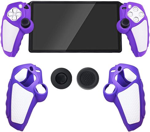 Silicone Grip Cover Case for PlayStation Portal, Anti-Slip Controller Protective Sleeve Ergonomic Handle Case with 2 Thumb Grip Caps for PS Portal Gaming Accessories (Black) in Kuwait