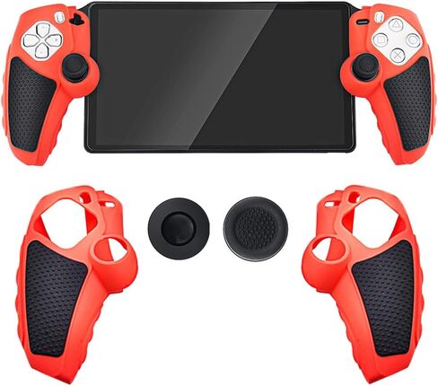 Silicone Grip Cover Case for PlayStation Portal, Anti-Slip Controller Protective Sleeve Ergonomic Handle Case with 2 Thumb Grip Caps for PS Portal Gaming Accessories (Black) in Kuwait