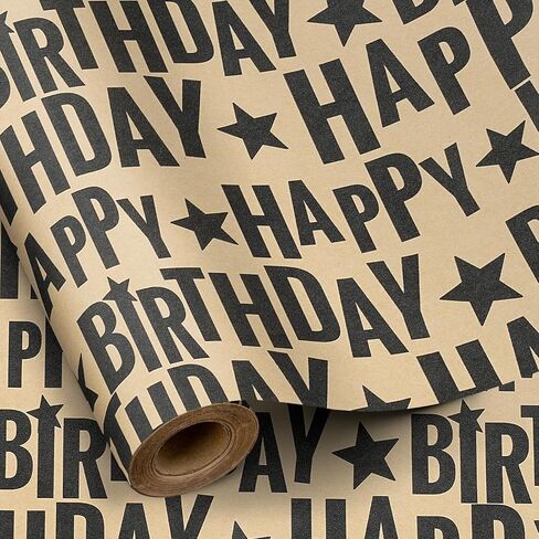 RUSPEPA Vintage Floral Wrapping Paper Roll, Mini Roll, Black Flower, Bird and Butterfly Design Kraft Gift Wrap Birthday, Wedding, Bridal Shower, Mother's Day, 17 Inches x 16.4 Feet in Saudi Arabia