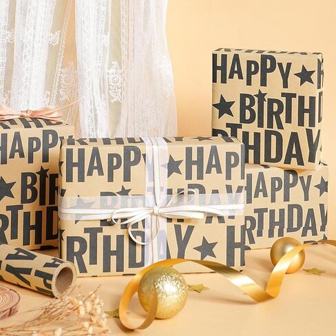 RUSPEPA Vintage Floral Wrapping Paper Roll, Mini Roll, Black Flower, Bird and Butterfly Design Kraft Gift Wrap Birthday, Wedding, Bridal Shower, Mother's Day, 17 Inches x 16.4 Feet in Saudi Arabia